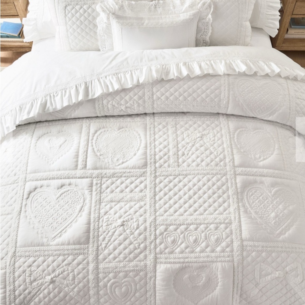 LoveShackFancy Bow Heart Pottery barn Patchwork Quilt